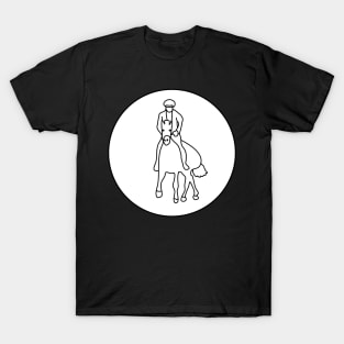 Horse rider. Interesting design, modern, interesting drawing. Hobby and interest. Concept and idea. T-Shirt